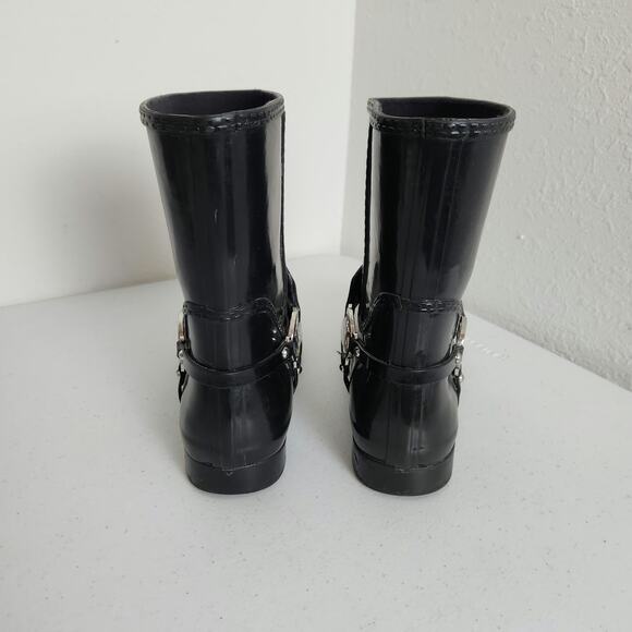 Michael Kors FULTON HARNESS Black Rain Bootie Ankle Boots Shoes US 9 - Picture 4 of 8